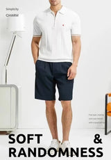 Men's Knit Polo Half-Zip | Embroidered Collar Tee