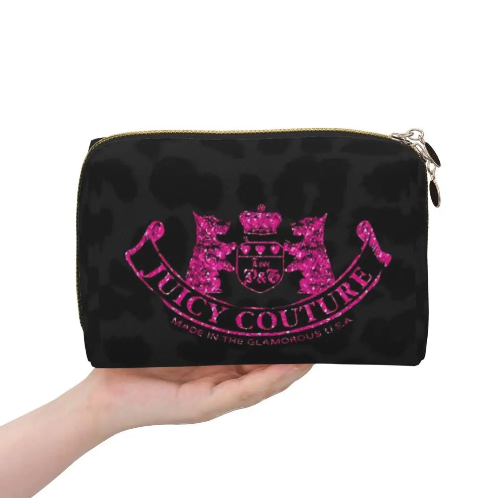 J-Juicy-C-Couture Makeup Bag Zipper Pouch Travel Cosmetic Bags Large Leather Portable Cosmetic Bag for Women