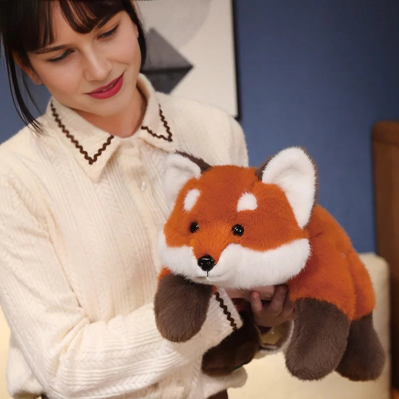 New Stuffed Anime Figure Doll Turned Red Panda Plushie Doll Fluffy Hair Red Raccoon Animals Hug Throw Pillow