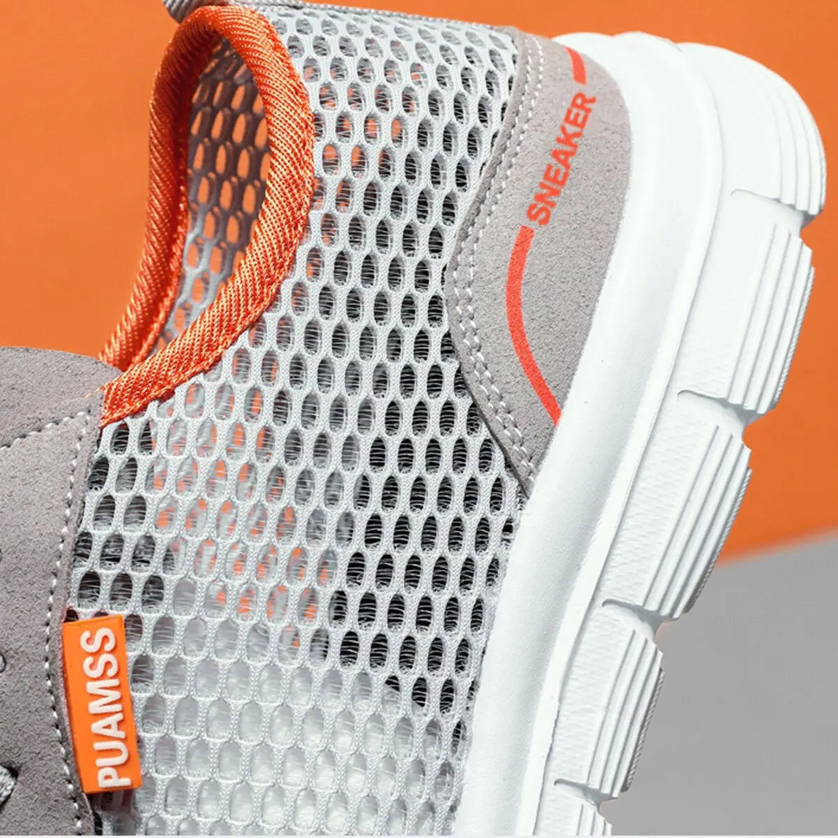 PUAMSS Men's Lightweight Mesh Running Sneakers — Breathable, Lace-Up, Stability