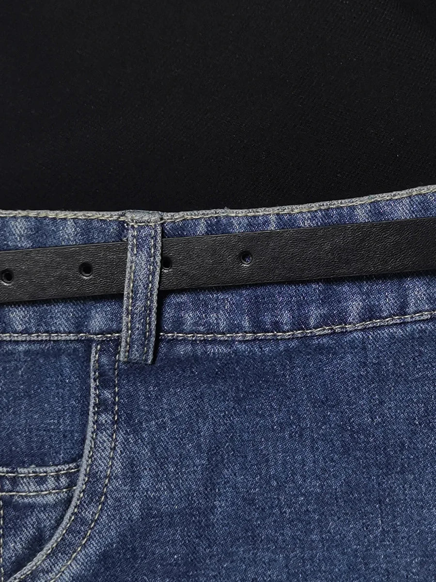 Punk-Inspired Patchwork Denim Bell Bottoms
