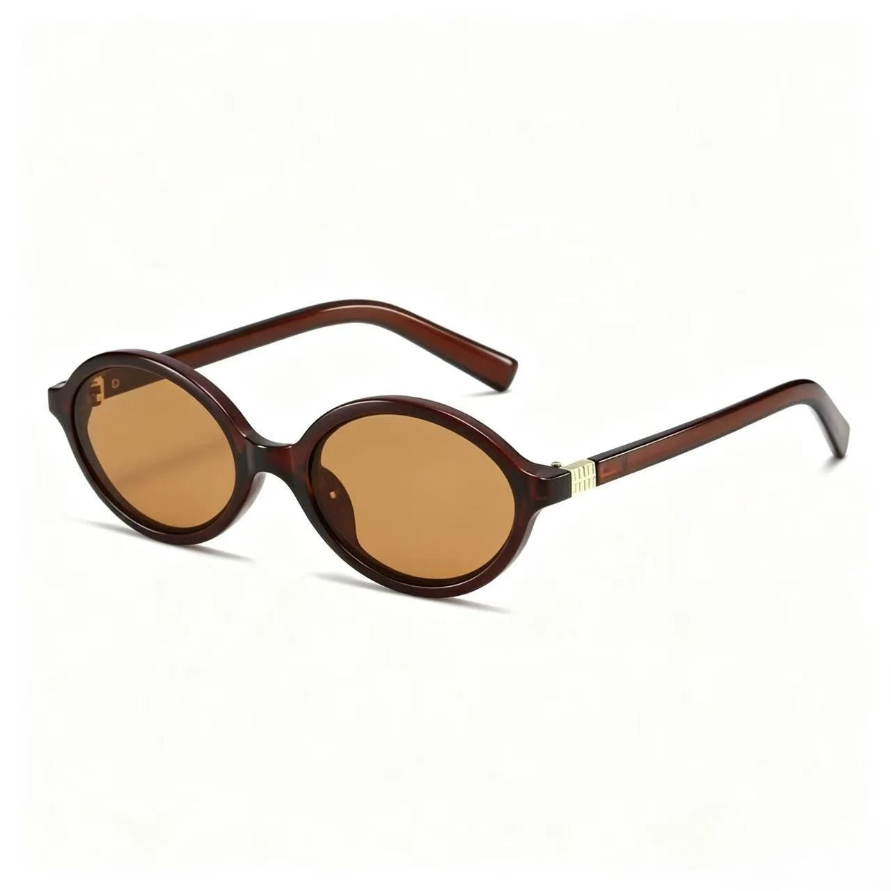 Fashion Oval Retro Sunglasses for Women – Simple Small Frame UV400 Protective Eyewear, Literary Style Luxury Design for Commuting & Travel