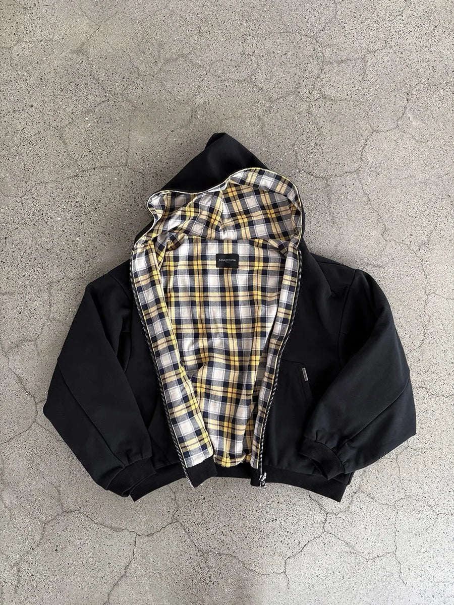 Korean Dark Simple Wear on Both Sides Zip Up Sweatshirts New Popular Necessary Breathable Solid Long-Sleeves Aesthetic Clothes