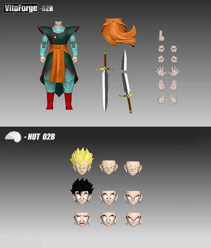 VitoForge Dragon Ball Super Saiyan Gohan Supreme Kai Realm Training Costume Realm Sword Magistrate Anime Action Figure Toy