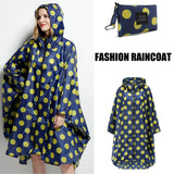 Women's Elegant Waterproof Poncho Raincoat – All Sizes