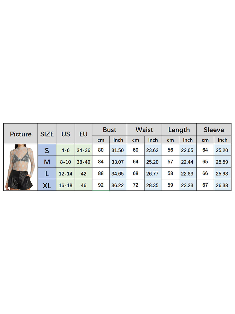 Women's Long Sleeve Mock Neck Lace Top