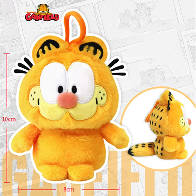 ORIGINAL Garfield Kawaii Soft Plush Toys Keychain Cute Cats Anime Stuffed Animals Peluche Doll Pendants Birthdays Gifts For Kids