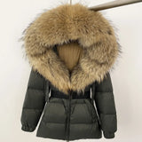 Real Fox Fur Hooded Duck Down Puffer