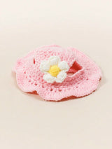 Floral Knit Hat for Cats & Small Dogs — One Size