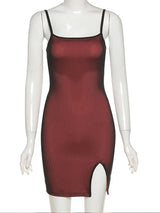 Women's Mesh Double-Layer Halter Bodycon Mini Dress