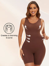 USA-Made Seamless Full Coverage Body Shaper – Firm Control Thigh Slimming Bodysuit