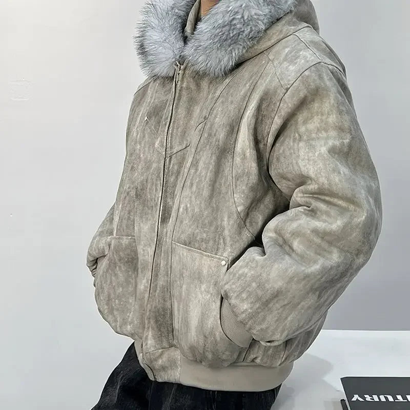 Men's Cotton Jacket – Eagle Embroidery & Tie-Dye