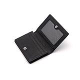 Dropshipping Custom Name Genuine Leather Men Women Business Card Holder Bifold Credit Card Case With ID Window