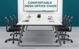 JHK Armless Mesh Office Chair | Lumbar Support & 360° Swivel