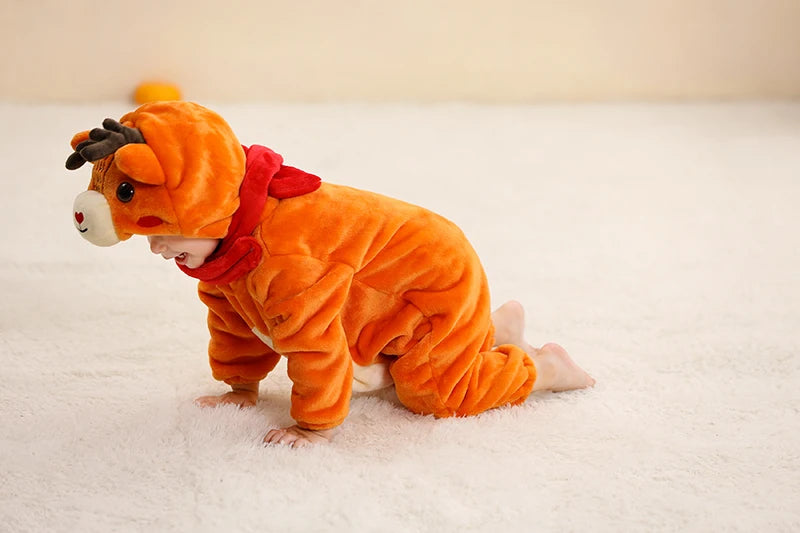 Plush Hooded Baby Winter Romper