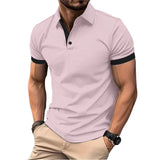 Summer Short Sleeve Polo Shirt Mens Large Stritching T Shirts Lapel Business Breathable Tee Shirt Lightweight Sweatwear