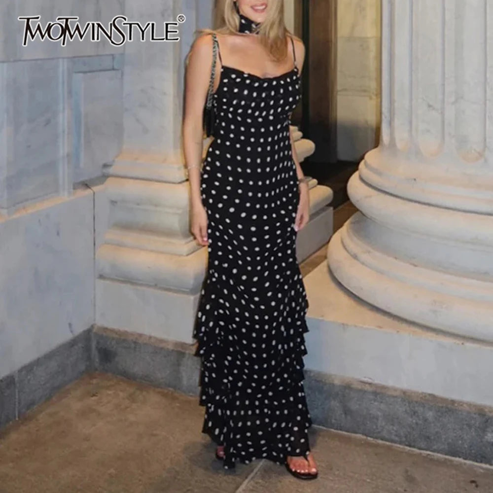 Elegant High-Waist A-Line Maxi Dress