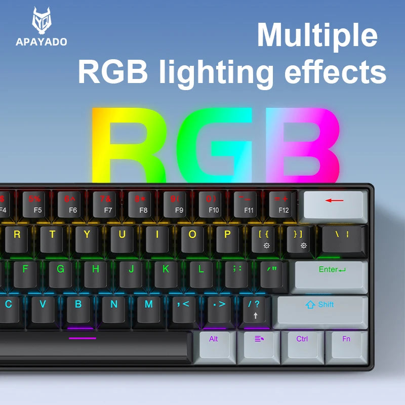 APAYADO K61 Mini Mechanical Keyboard – RGB 61-Key