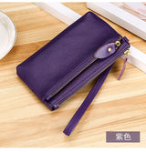 Fashion Women Genuine Leather Wristlet Clutch Bag Multifunctional Coin Purses Wallet Zipper Card Holder Money Clip Phone Bag