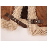 Women's Vintage Leather Moto Jacket | Black & Brown