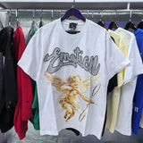 MIXED EMOTION Oversized Cotton Rhinestone T-Shirt