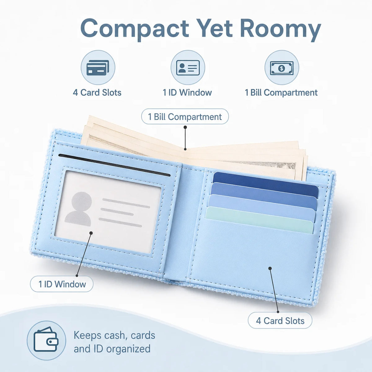Wallets High Quality Synthetic Leather Embroidery Short Bifold Small Wallet for Men Women Unisex Cute Card Holder Coin Purse