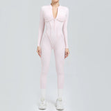 Long Sleeve Zip-Front Yoga Jumpsuit