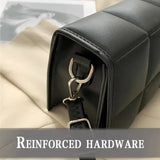 Women's Designer Plaid Crossbody – Soft PU Leather Small Shoulder Bag with Top Handle