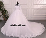 Pure White Wedding Dresses Elegant Boat Neck Ball Gown Simple Vestido De Noiva Plus Size Robe De Mariee