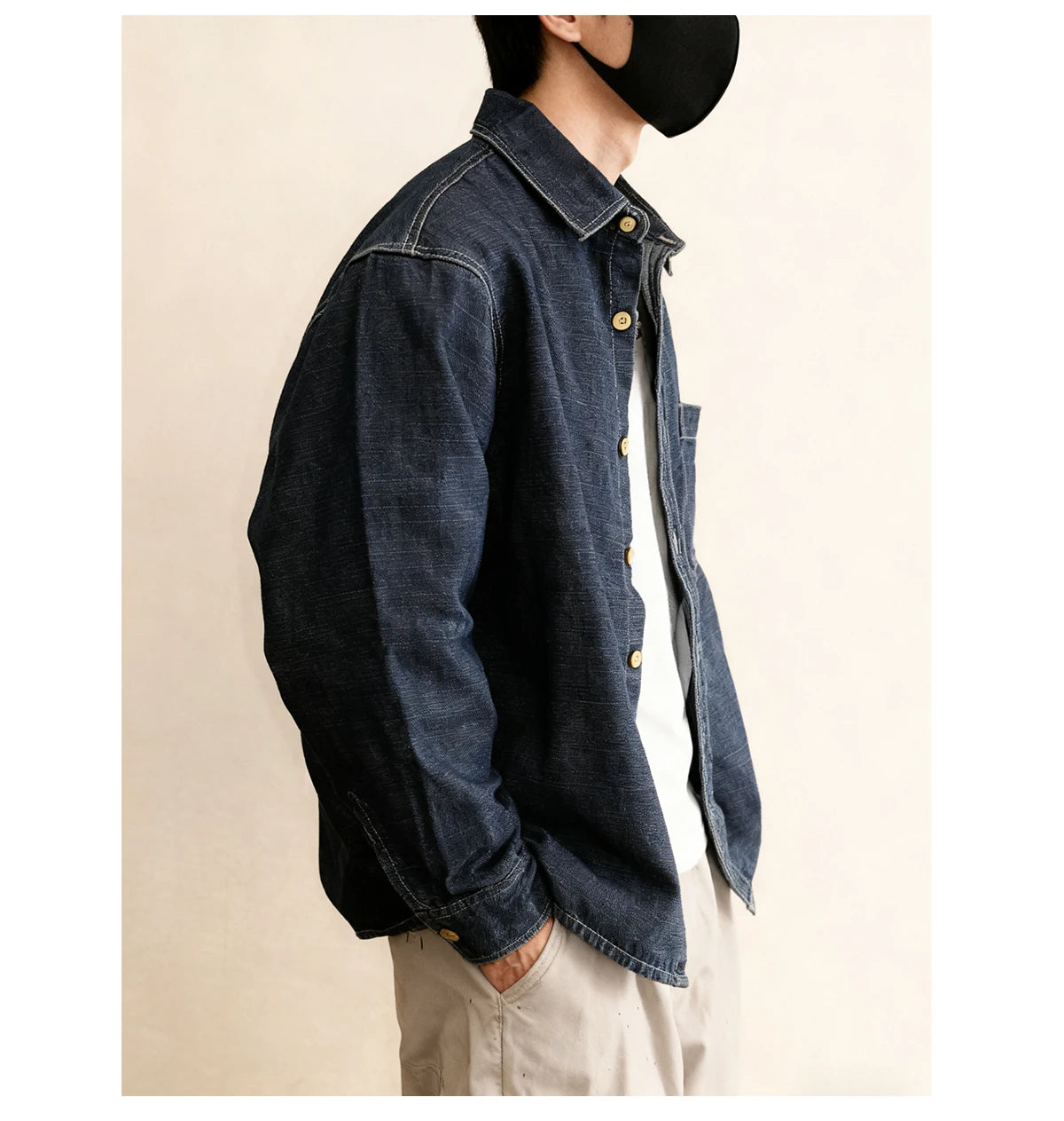 Men's Japanese Vintage Heavyweight Denim Shirt