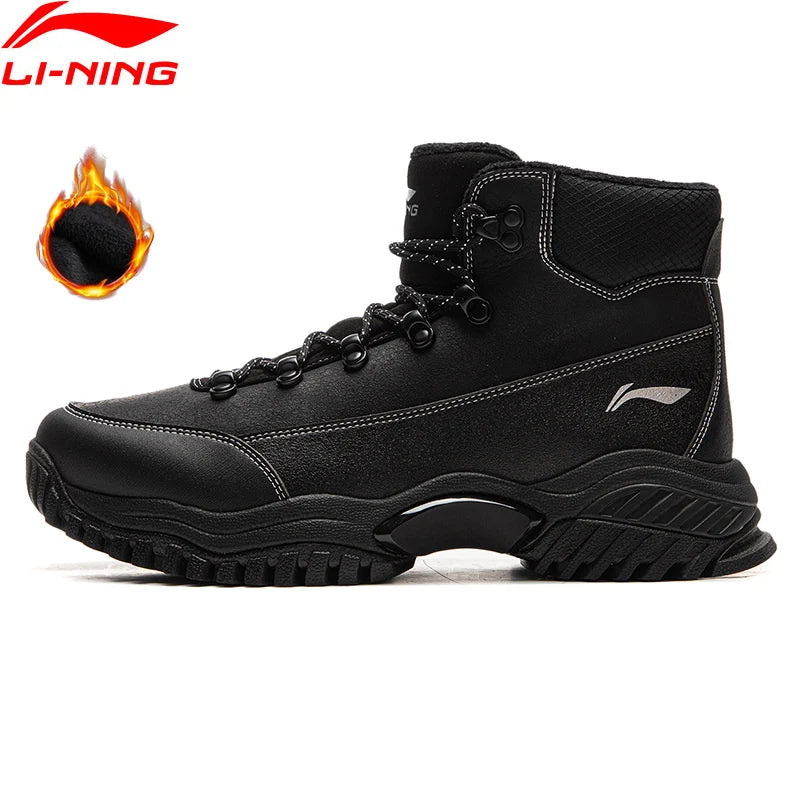 Li-Ning Unisex LN CONQUEROR LITE Lifestyle Shoes Fleece Winter Warm Mid-Top Casual Shoes LiNing Reflective Sneakers AGCV393