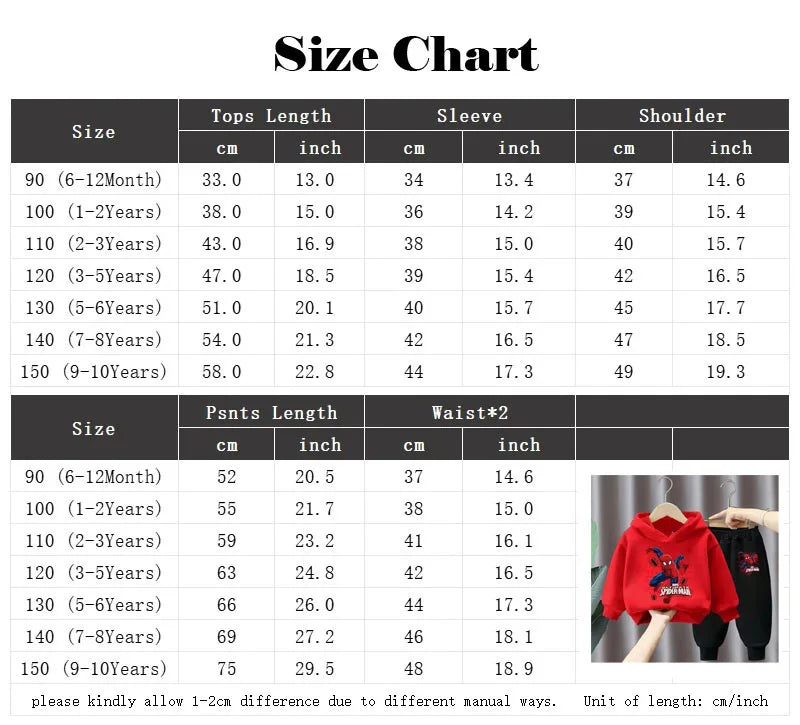 Spring Autumn Children's Clothing Sets Boys Cartoon Sweatshirts and Sweatpants 2pcs Sets Kids Hoodied Sport Pullover Tracksuits