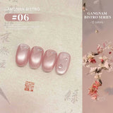 MIANEL 1-16PCS Light Smoke Magnet Cat Eye Gel Nail Polish 2025 New Glass Bead Nude Pink Nail Glue Pink Nails Blue Nails Nail Art