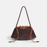High End Fashion Handbag Messenger Bag with Large Inner Pocket, Popular Pure Hand Woven Bag for Women Tote Shoulder Underarm Bag