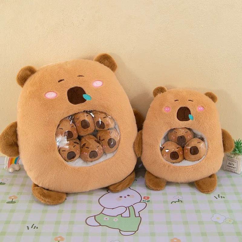 Cute Capybara Puffer Fish Snack Pillow Dolls Creative Puffer Fish Plush Doll Girls Children's Gifts Holiday Party Favours