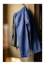 Maden Men‘s Vintage Washed Denim Jeans Blue Cotton Canvas Workwear Zipper Pants Loose Fit Casual Trousers for Spring and Autum