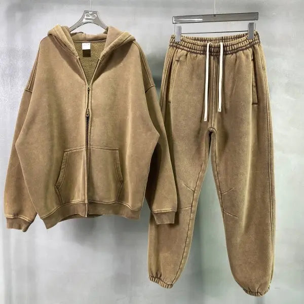 Men’s Vintage Wash Relaxed Zip-Up Hoodie