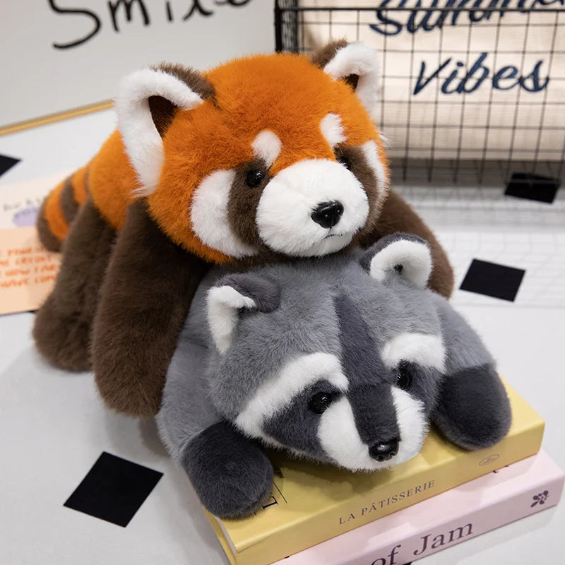 40-65cm Cute High Quality Simulation Animal Raccoon Red Panda Fox Plush Doll Pillow Home Decor For Boys And Girls Christmas Gift