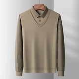 Men's Contrast Polo Shirt – Relaxed Long Sleeve Layered Look