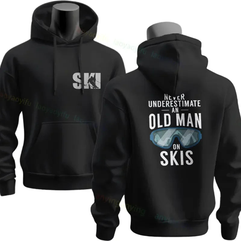Men's Ski & Snowboard Graphic Hoodie for Fall and Winter