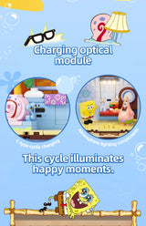 Spongebob Cartoon Krusty Krab Restaurant Building Blocks Creative Canteen Scenes Model Bricks Desktop Ornaments Fans Toys Gifts