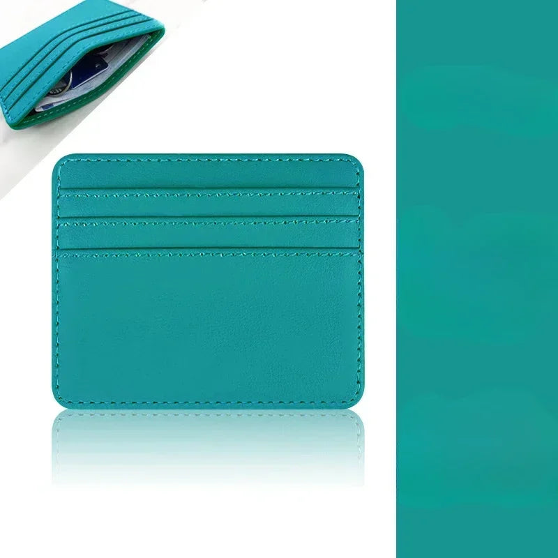 1Pc Pu Leather ID Card Holder Candy Color Bank Credit Card Box Multi Slot Slim Wallet for Women Men Business Card Cover