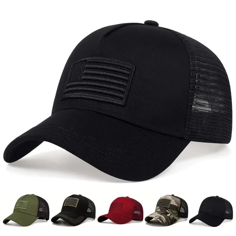 Unisex US Flag Embroidered Baseball Cap | Adjustable Mesh Hat