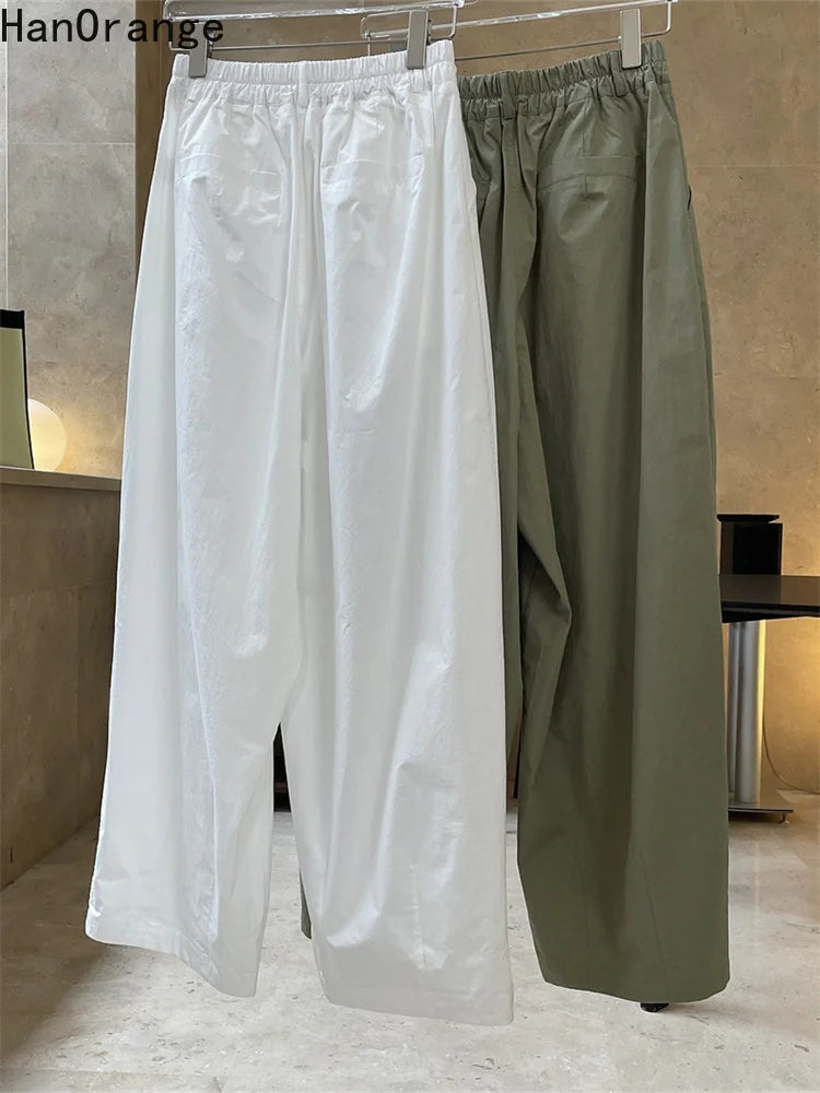 Women’s High-Waist Cotton Wide-Leg Pants