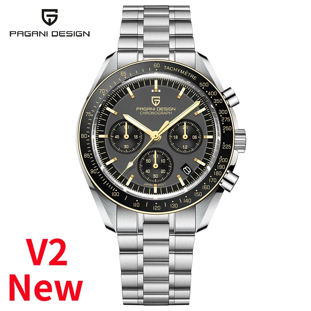 PAGANI DESIGN 2026 New AK Project Men's Watches Luxury Quartz Wrist Watch For Men AR Sapphire Speed Chronograph Automatic Date