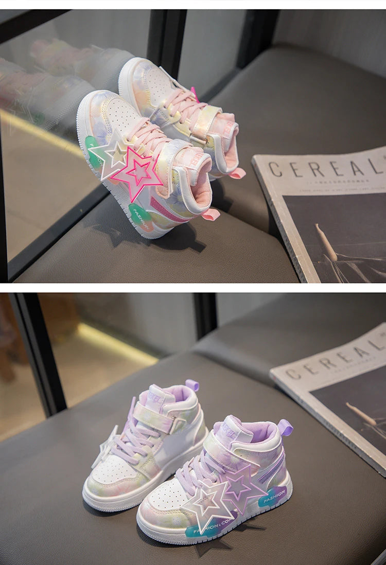 Classic Kids' Leather Fashion Sneakers
