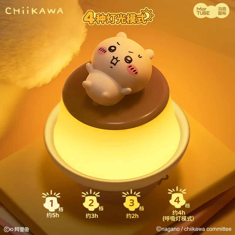 Chiikawa Pudding Lamp Kawaii Hachiware Usagi Desktop Ornament Toy Birthday Gift Anime Fans Bedroom Bedhead Atmosphere Lighting