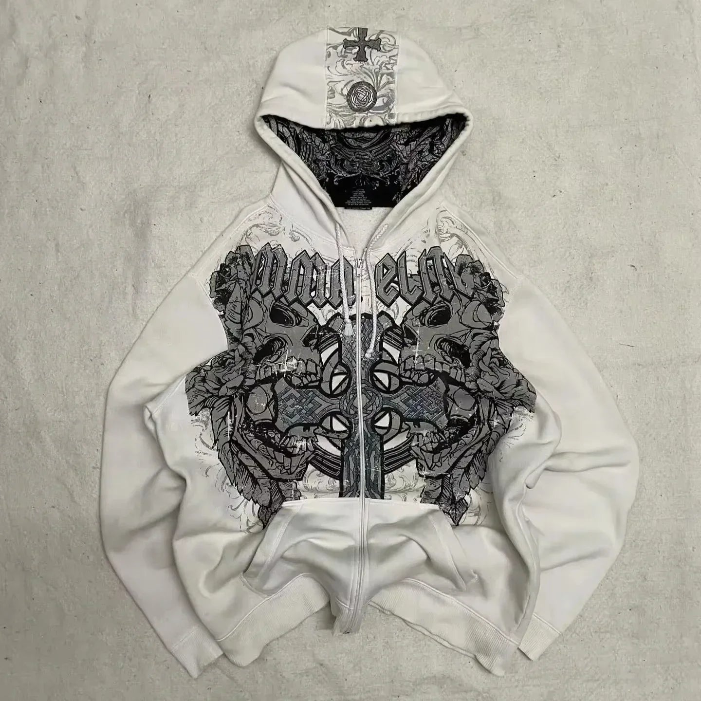 Y2K Harajuku Joker Graphic Zip-Up Hoodie