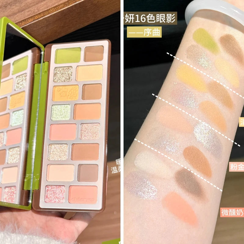 Qianyan Cheeryep 16 Color Eyeshadow Palette Glitter Chamelon Matte Pearlescent Flash Plate Cowherd Sequins