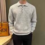 Men's Knit Polo Sweater – Long Sleeve Pullover